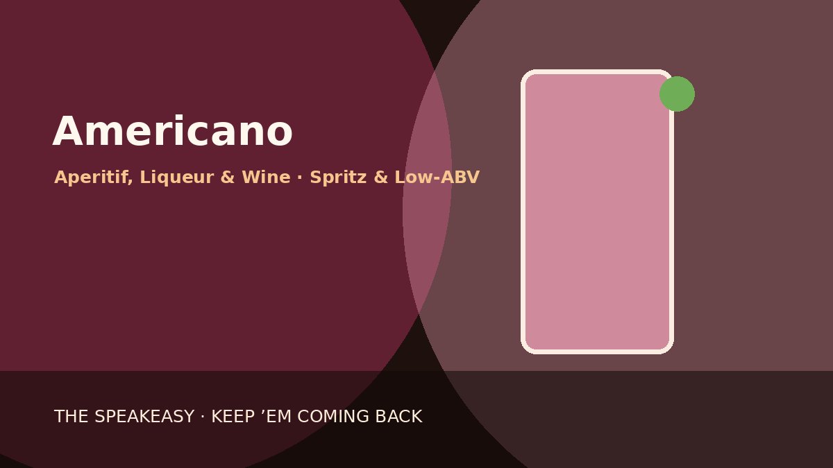 Illustration of Americano served in highball glass