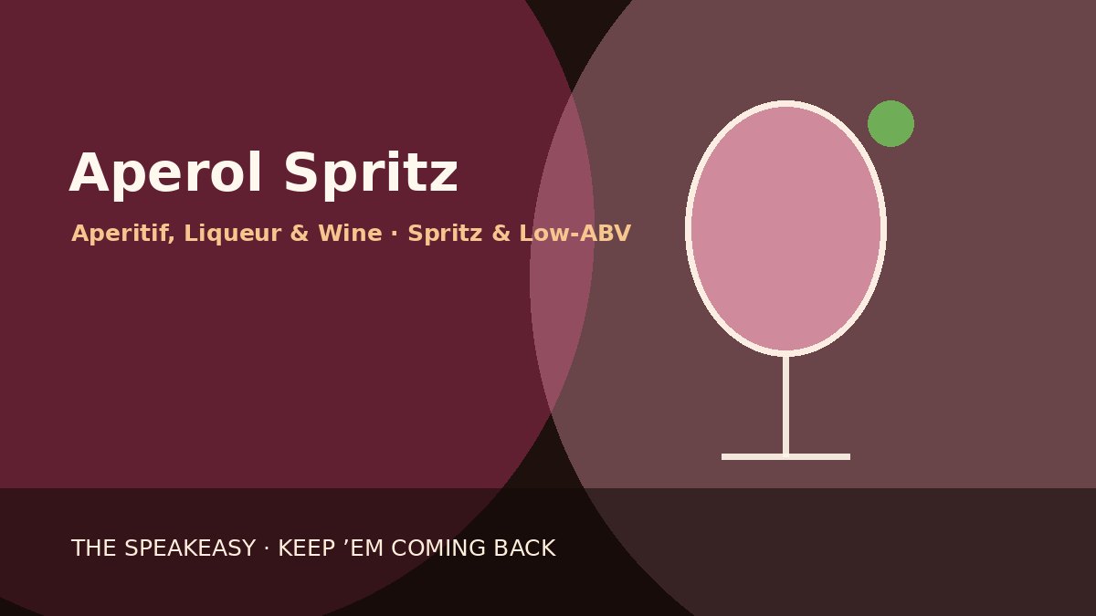 Illustration of Aperol Spritz served in wine glass