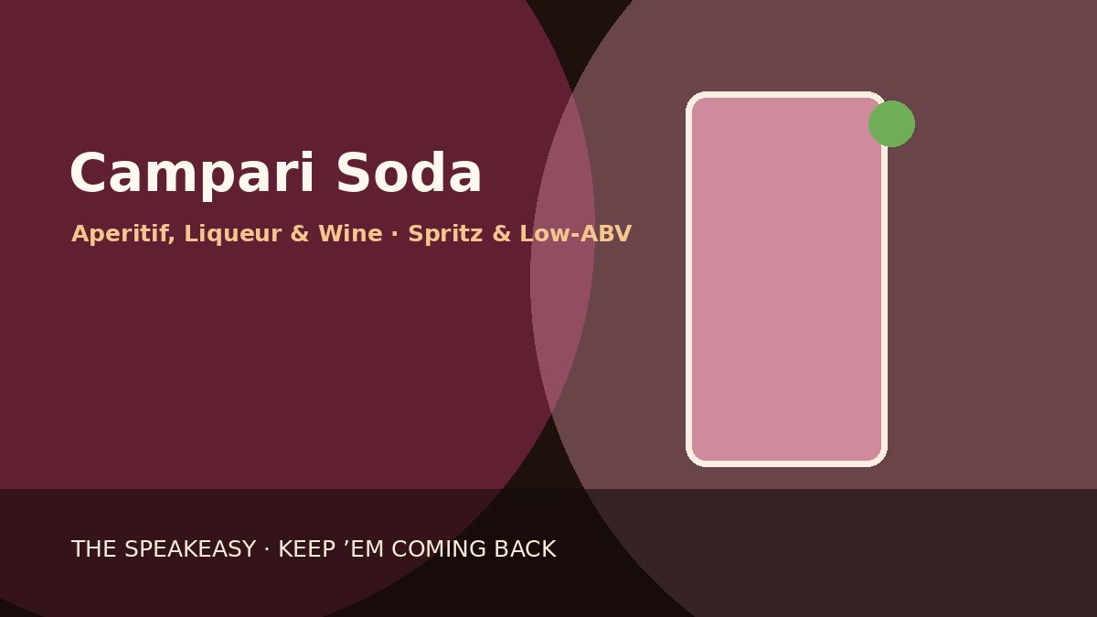 Illustration of Campari Soda served in highball glass