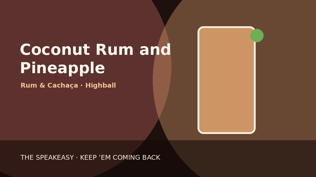 Illustration of Coconut Rum and Pineapple