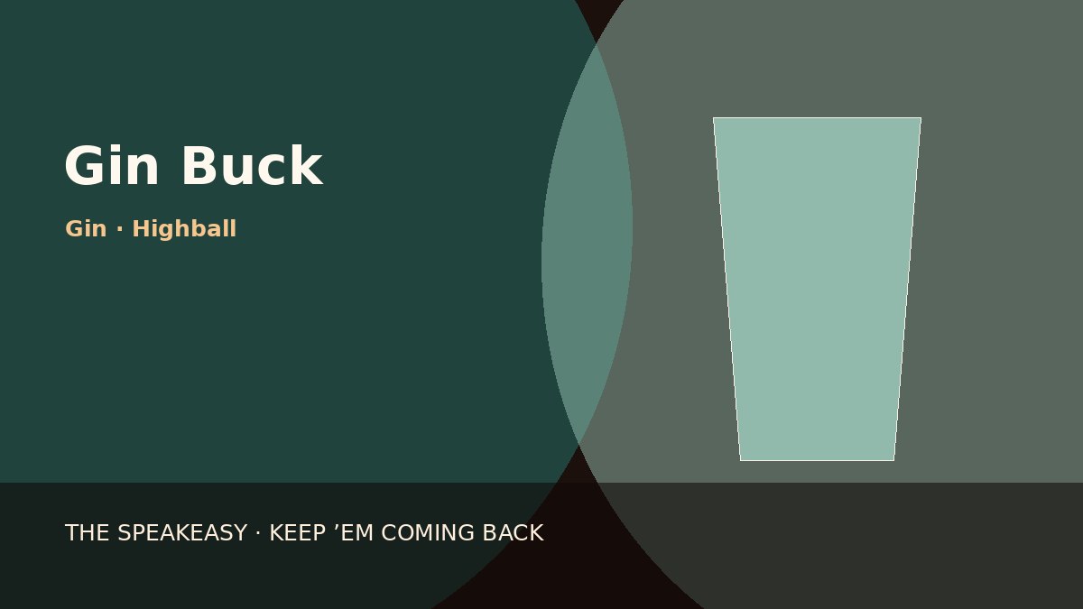 Illustration of Gin Buck served in highball glass