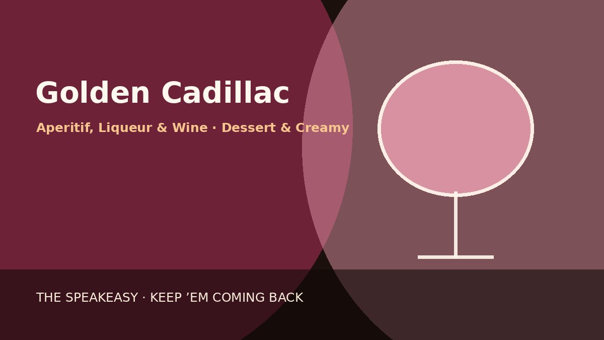 Illustration of Golden Cadillac served in coupe