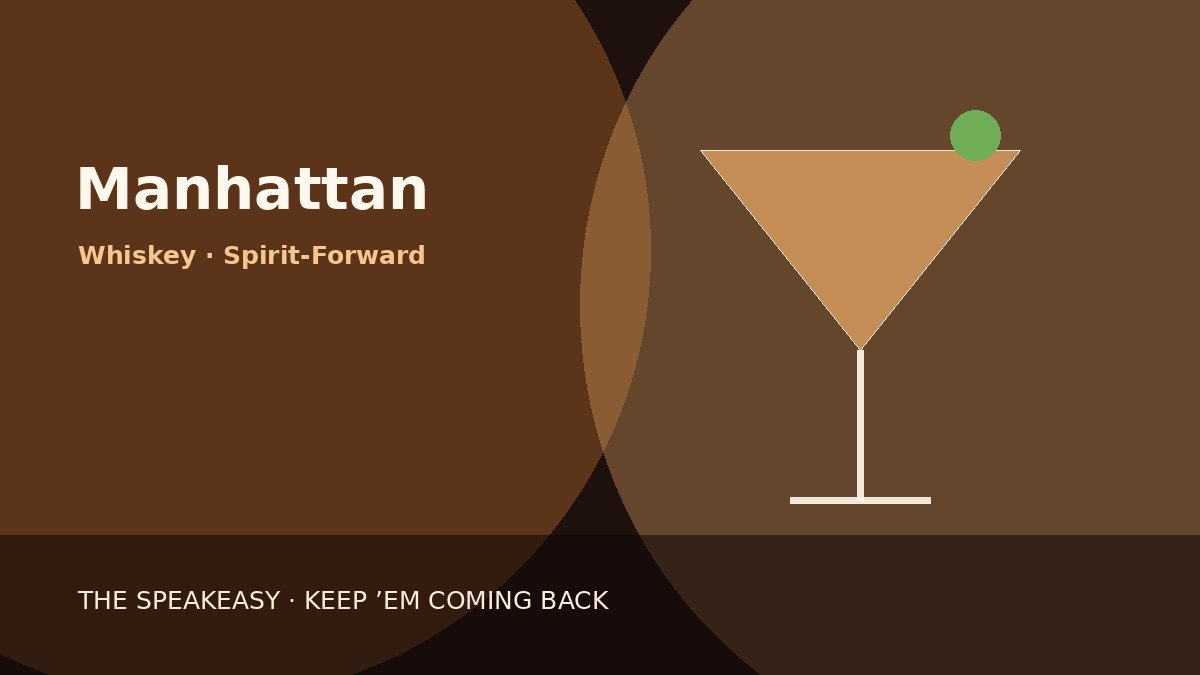 Illustration of Manhattan served in coupe or nick & nora