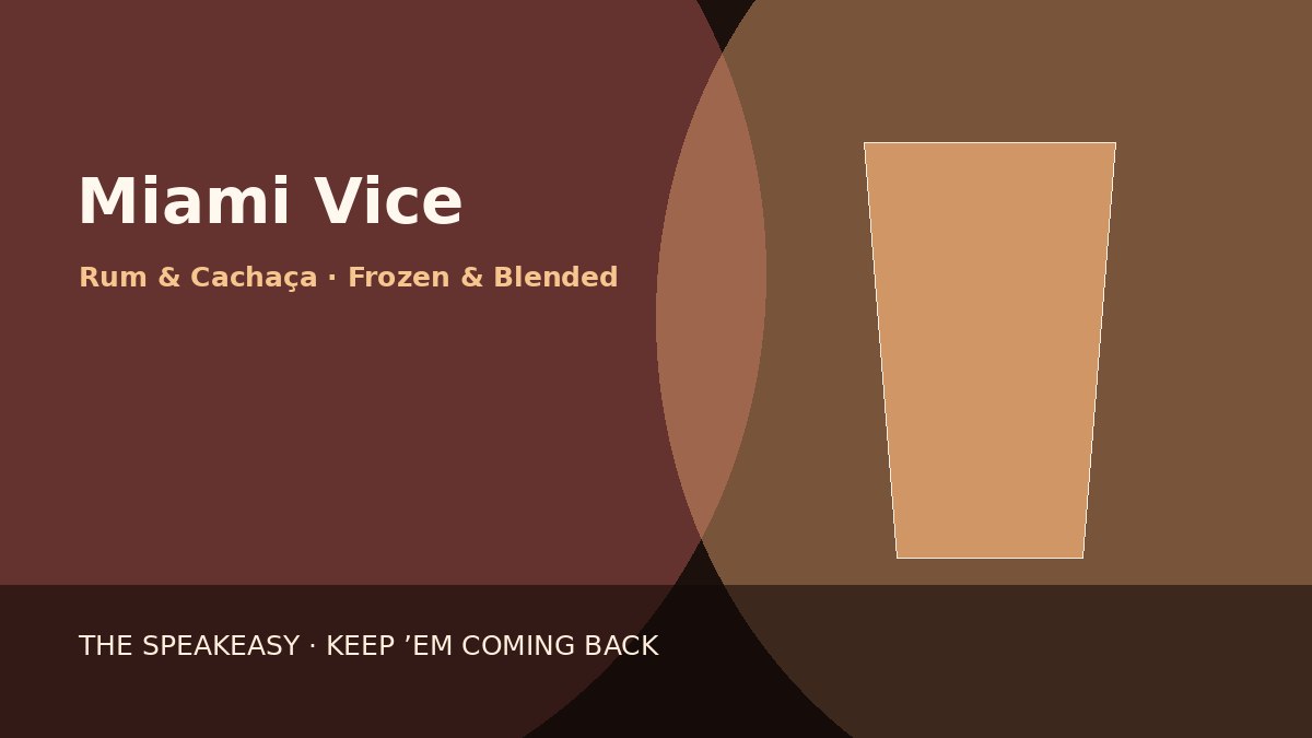 Illustration of Miami Vice served in hurricane glass
