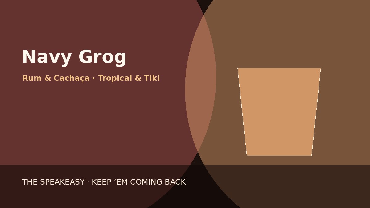 Illustration of Navy Grog served in tiki mug