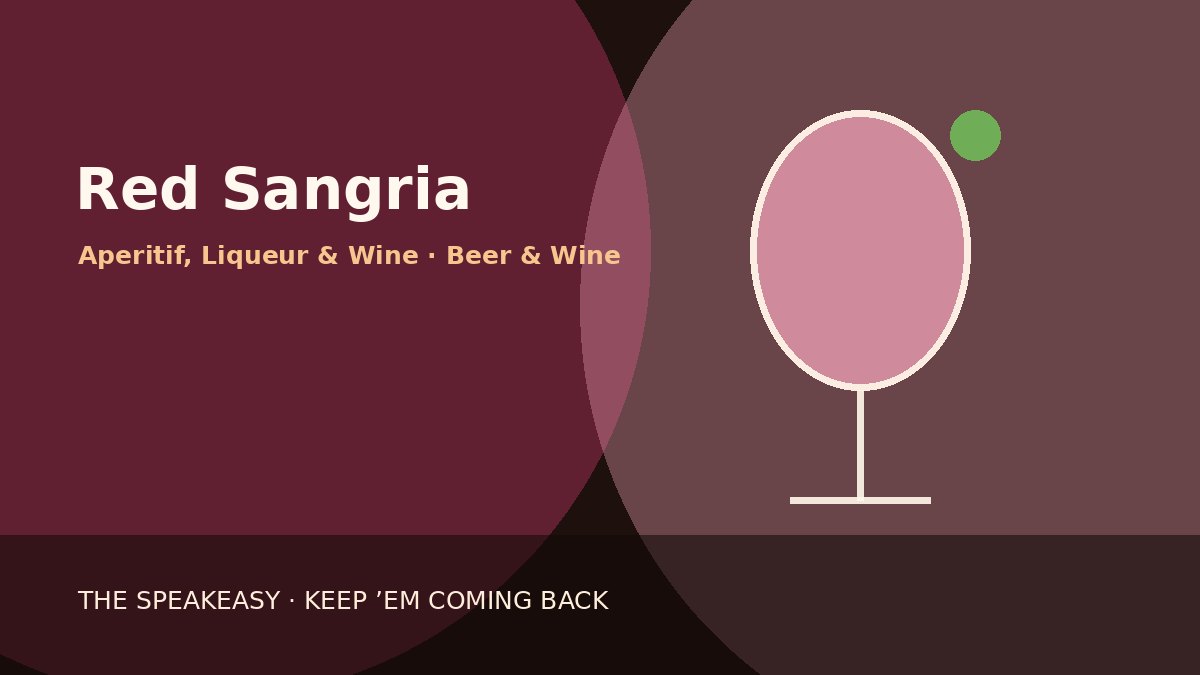 Illustration of Red Sangria served in wine glass