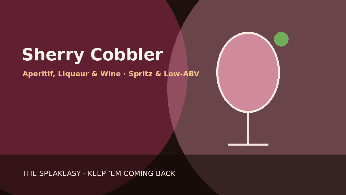 Illustration of Sherry Cobbler served in wine glass