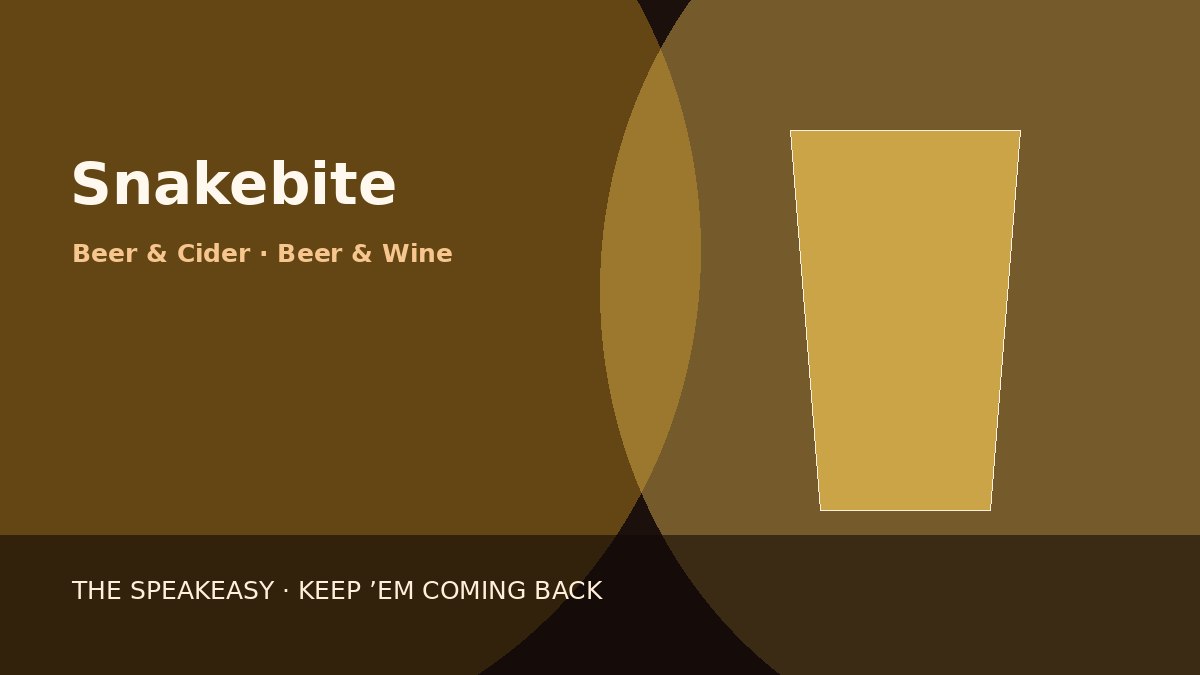 Illustration of Snakebite served in pint glass