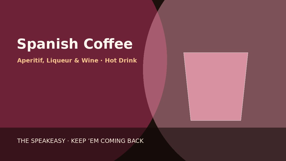 Illustration of Spanish Coffee served in irish coffee glass