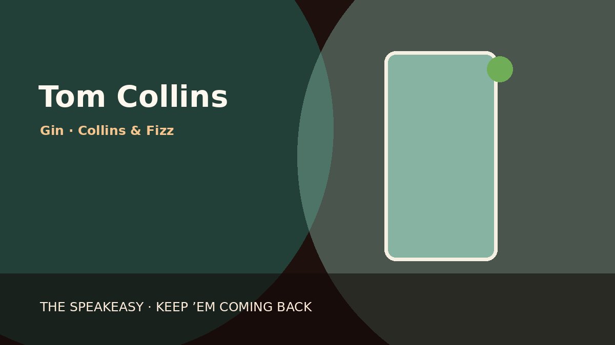 Illustration of Tom Collins served in collins glass