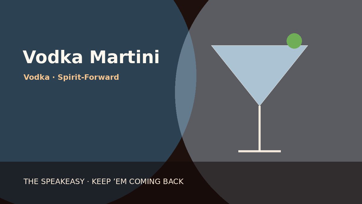 Illustration of Vodka Martini served in martini glass