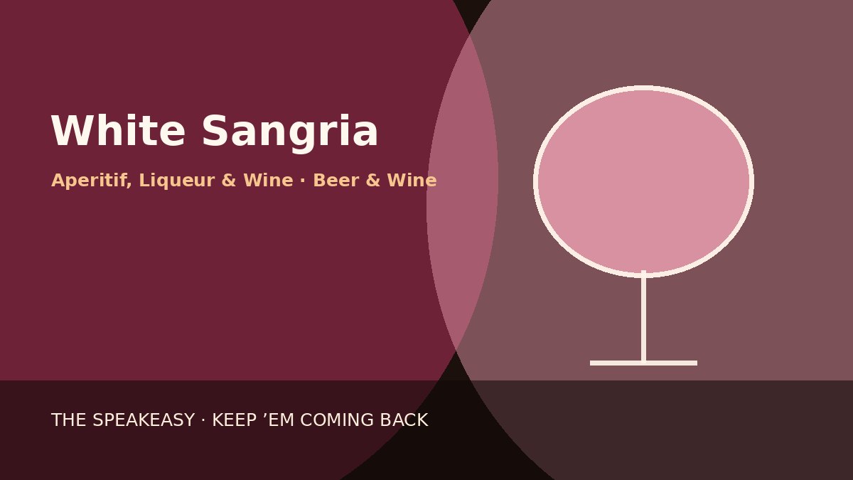Illustration of White Sangria served in wine glass